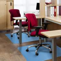 Blue floor mat | 120 x 90 cm | Colored office chair pad suitable for a variety of hard floors