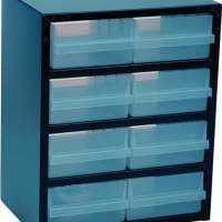 Small parts magazine W.357xD.255xH.435mm 8 drawers Type F sheet steel/drawer a.PP