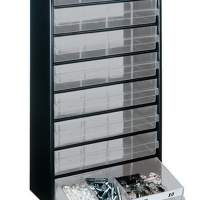 Small parts magazine W.306xD.150xH.552mm 8 drawers Type A sheet steel/drawer a.PP
