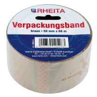 RHEITA packing tape 50mm 66m brown pack of 6
