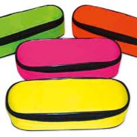 Pencil case oval neon assorted colors 10 pieces