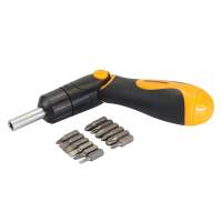 Ratchet Screwdriver with Bit Set, 3 Settings, Slotted: 3, 4, 5, 6, 7