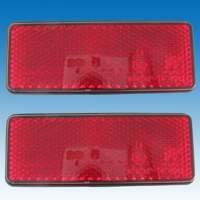 Square reflector, set of 2, red