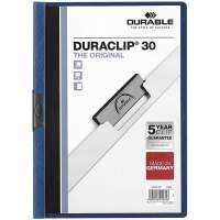 DURABLE clip folder Duraclip DIN A4 30 sheets dark blue, 25 pieces