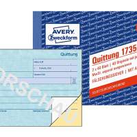 AVERY ZWECKFORM receipt A6, with VAT 2x40 sheets, 20 pads