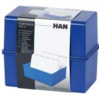 HAN index box DIN A7 landscape blue 3-pack
