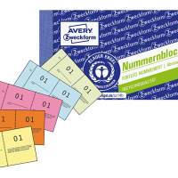 AVERY ZWECKFORM number pad 1-1000 105x53mm 5-color 50 pieces