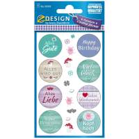 AVERY ZWECKFORM effect foil sticker CREATIV wishes 19 stickers, 10 sheets