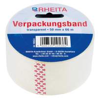 RHEITA packing tape 50mm 66m transparent pack of 6