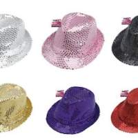 Comet Pailetten Hut farblich sortiert für Party Fasching Silvester Karneval