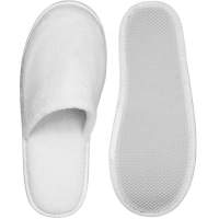 fious Hotelslipper, Modell: Moskau, Luxus Velour-Obermaterial, geschlossen, weiß, unisex