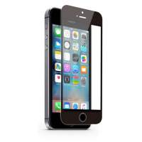 Hartglas Displayschutz für iPhone SE, 5 - mit Microdots black frame