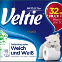 Papier toilette Veltie Soft & White, 32 rouleaux, 3 plis