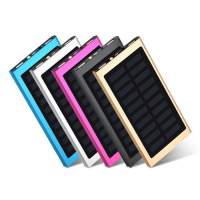 Ultra dünne, wasserdichte Solar Powerbank10000mAh mit LED Licht für Handy, Kamera, Navi, Laptop usw., 5 Farben